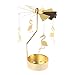 Produktbild kuangkk Drehkarussell Teelichthalter Kerzenhalter Ständer Licht Geschenk Hochzeit Dekor, Eisen, Flamingo, 8x13cm