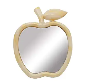Verbier Apple Shape Mirror With Stand For Table For Makeup For Women And Girls Gift Item For Kids (Cream)