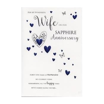 My Wife 45th Wedding Anniversary Card - On Our Sapphire Anniversary ...