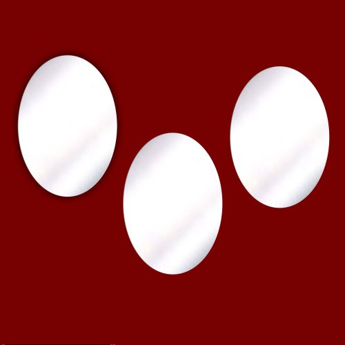 Dekorative Verzierungen / Weihnachtsdekoration - Packung von 3 OVALER OVAL Acryl Spiegels (5cm je)