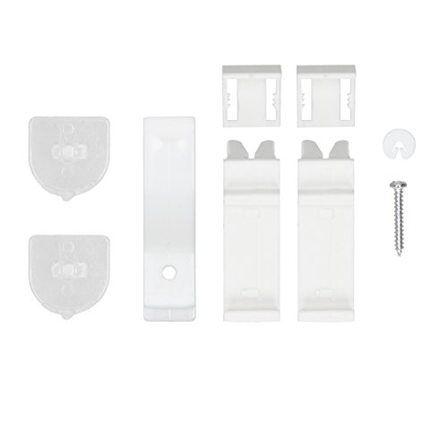 ECD Germany Doppelrollo 95 x 150 cm Grün-Grau-Weiß Klemmfix ohne Bohren für Sonnen- und Sichtschutz inkl. Befestigungsmaterial EasyFix Jalousie Verdunklungsrollo Rollo - 8