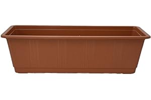 ‎MEINDEKOARTIKEL meindekoartikel Blumenkasten Standard aus Kunststoff - Verschiedene Größen und Farben (Breite ca. 100 cm, Terracotta)
