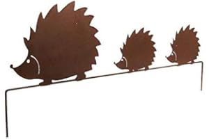 KLOCKE EDELROST DEKOR decorazione da giardino in metallo patinato con ricci Famiglia di ricci