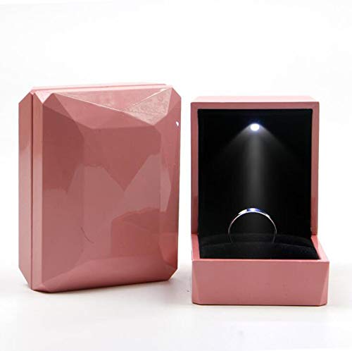Preisvergleich Produktbild Tingxx LED Kreative Schmuckschatulle Der Hochzeitsgeschenkbox des Diamanten Rosa