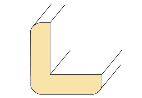 Preisvergleich Produktbild Winkelleiste Schutzwinkel Winkelprofil Tapeten-Eckleiste Abschlussleiste Abdeckleiste aus Kiefer-Massivholz 2400 x 36 x 36 mm