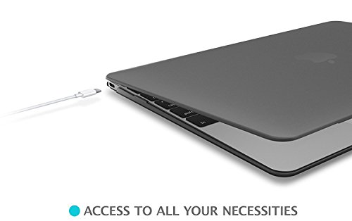 Das Case für neues Apple Macbook 12″ Zoll Retina Display Laptop Computer. Transpatente harte Schutzhülle / Hülle [Gold, Transparent, Schwarz] (Schwarz) - 5