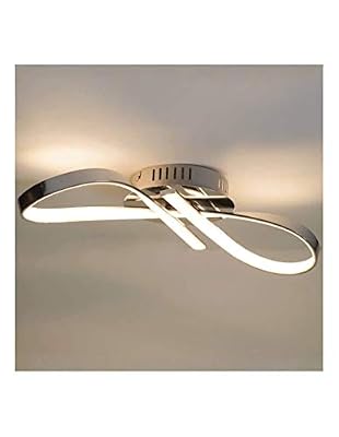 KosiLum.com Luminaires chics et design Lustre Plafonnier LED design ruban infini chrome - Acht KOSILUM - IP20 - Classe énergétique : A - 220/230V 50/60Hz - 15W - 1200 lm