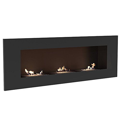 Bio Ethanol Kamin Galia Bioethanol Wandkamin/ Gelkamin mit sicherem Brennsystem Farbe: Schwarz - 2
