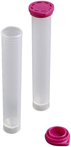 Camlab Plastics RTP/77001-P Polypropylene Tube with Tamper Evident Cap, 10 mL, Pink (Pack of 250)