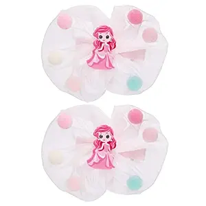 Amazon Brand - Solimo Kids Hair Pins in Princess Pattern, Pink, Pack of 2