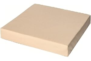 Brillars 4cm Thick Garden Rattan Furniture Seat Pad Waterproof Outdoor Indoor Foam Filled Cushion Water Resistant With Removable Fabric Zipper Cover (45 x 45cm / 18" x 18", Sand)