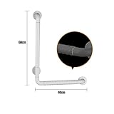 LJ Badezimmer L Typ Armlehne WC Duschwand Alter Mann Behinderte Personen Booster Rahmen Barrierefreies Edelstahl Bad Armlehne ( Farbe : Weiß , größe : 40 cm )