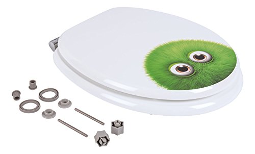 WC-Sitz Dekor Monster Bobby | Toilettensitz | WC-Brille aus Holz | Soft-Close-Absenkautomatik | Metall-Scharnier Fast-Fix-Schnellbefestigung - 2