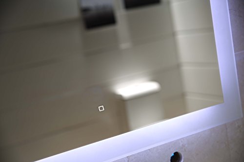 Badspiegel LED Spiegel GS084 mit Beleuchtung durch satinierte Lichtflächen Badezimmerspiegel Touch-Schalter (50 x 70 cm) - 3