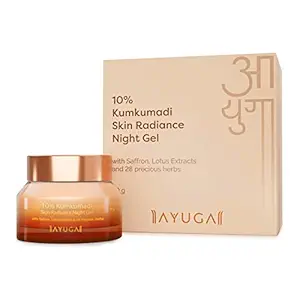 Ayuga 10% Kumkumadi Skin Radiance Night Gel with Saffron & Lotus Extracts for Radiant & Glowing Skin | Night Cream | 50g