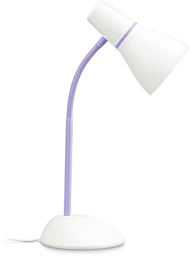 Philips myLiving Pear - Lámpara de mesa, plástico, casquillo E27, 230 V, 31.7 x 15.5 x 41 cm, color blanco y lila
