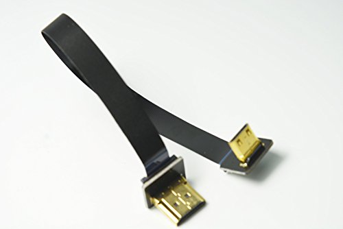 FPV HDMI Kabel Mini HDMI männliche Schnittstelle 90 Grad zum Standard HDMI Mann 90 Grad für bürstenlose Kardanische Handgriff Kardanische Drohne dsrl Kardanische Multicopter Luftbild Fotografie schwarz 20cm - 5