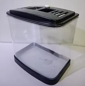 LED Deluxe Betta Home (Single) - Premium Nano Aquarium (5inch x 3.5inch x 5inch) - Inbuilt Light ,but no Filter ( Nano Size) with Wall Mount Background Poster Stand