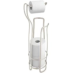 DAYUMAOJIN Porte papier toilette, porte-papier de toilette chromé pour salle de bain, solution pratique de rangement du papier toilette en métal pour 4 rouleaux, argent