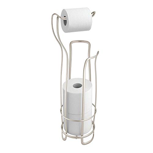DAYUMAOJIN Porte papier toilette, porte-papier de toilette chromé pour salle de bain, solution pratique de rangement du papier toilette en métal pour 4 rouleaux, argent