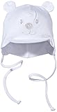 Lieferumfang: 1 Sterntaler Unisex Baby Schirmmütze mit Bindebändern, Nackenschutz und niedlichem Bärchen-Motiv, Alter: 9-12 Monate, Größe: 47, Farbe: Weiß, Material: 95% Baumwolle, 5% Elasthan