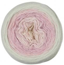 Lana Grossa Shades of Merino Cotton - BOBBEL 200g Knäuel Farbe 402 hellgrau/rosa/beige