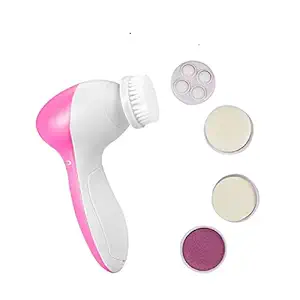 Mopslik - 5 in 1 Electric Rotating Facial Beauty Massager Face Cleansing Brush Exfoliating Brush