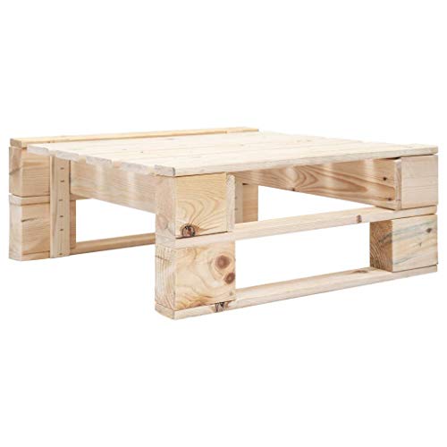 vidaXL Mesa Centro Palets Jardín Otomana Palés Exterior Reposapiés Mueble Pallets Patio Terraza o Interior Madera Pino Impregnada FSC Color Natural