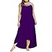 Produktbild Festkleider Große Größen Briskorry Damen Pailletten Rundhals Sommerkleid Armellos Lose Strandkleider Langes Einfarbig Etuikleid Unregelmässiges Rand Klassisches Kleid XL-5XL