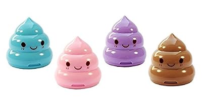 Hosaire 2PCS Mignon Creatif Taille-crayons 2 Trous Motif de Caca-Couleur Aleatoire