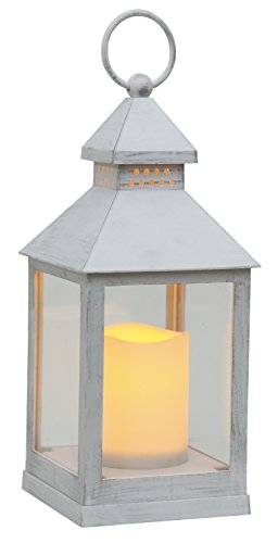 2er Set (= 2 Stück) Romantisch dekorative LED Laternen 24 cm x 10 cm – in WEISS – mit LED – Kerze flackernd – inklusive Timer – für Innen und Außen – Bereich – OUTDOOR – NEU – aus dem KAMACA-SHOP - 3