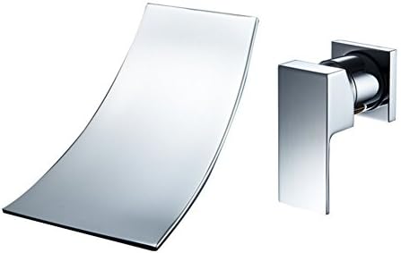 Contemporary modern wall mounted waterfall with ceramic valve two holes single handle two holes for chrome , Bathroom sink faucet
