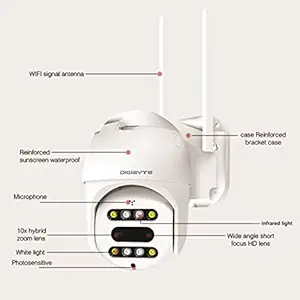 Digibyte Ai PTZ 2MP 1080P 10X Zoom Night-Colorvision Rotating Camera with Human Tracking, Audio and Cloud