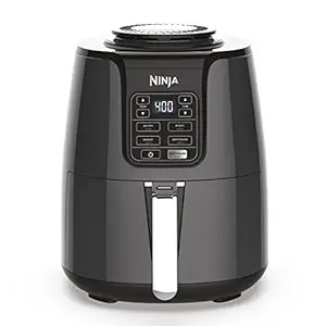 Ninja AF101 1550-Watt Programmable Base Air Fryer with 4-Quart Ceramic Coated Basket (Black/Grey)