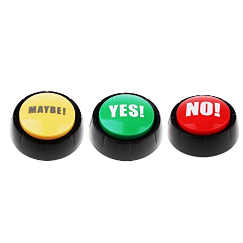 FLAMEER 3pcs Dome Answer Buzzers Alarm Button with Sound for Quiz Show Trivia Game