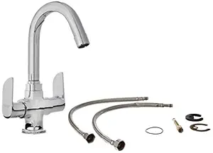 Hagar FABER FA-011 Basin Mixer Twin Handle J Pipe Spout for Bathroom and Bathroom Fixtures