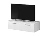 tv full hd 100 cm Kostenlose Lieferung E-Com TV-Schrankständer Boston Korpus matt weiß/Front weiß Hochglanz (100cm)