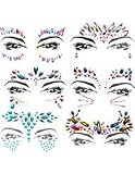 ★ Quantity ： 6 x imitación Face adhesivos Self Adhesive Crystal Body Gems for skin Face Body Art. 6 sets of Face Gems en different colors and Patterns enable you to choose them according to your interests.