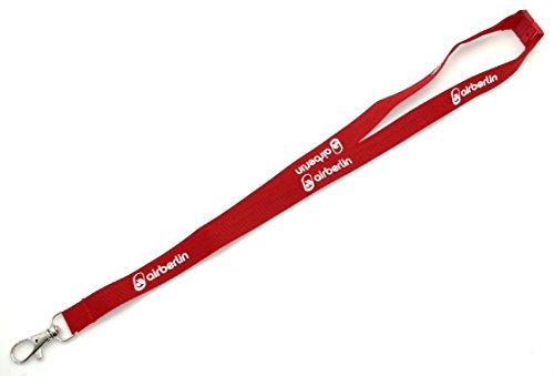 Preisvergleich Produktbild airberlin 10x AIR BERLIN / LANYARD Schlüsselband / Rot mit Weißer Schrift / Metall Karabinerhaken und Ausweishülle