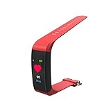 IGEMY 5 Farben 115Plus 0.96inch IPS Farbe Smart Watch Smart Armband Pulsmesser Blueteeth 4.0 (Rot)