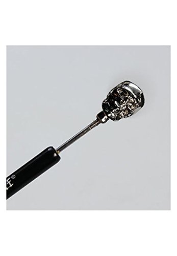 Black Leaf Stahlpinsel mit Spitze für Pfeifensiebe – Reinigungstool für Bongs – PatchouliWorld (Skull) - 3