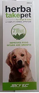 Sky Ec Herba Take-Pet Herbal Appetizer Improve Food Intake And Growth For Dog | Cats | Horse | Nursing Bitch | By Pawsitively Pet Care - 200 Ml