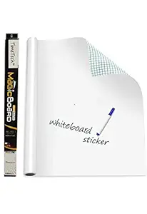 Self-Adhesive White Board Sticker Removable, Whiteboard Sticker Wall Decal Vinyl Peel and Stick Paper for School, Office, Home, College Kids Drawing Wallpaper (45x200cm)