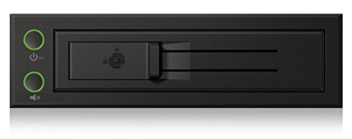 Icy Box IB-176SSK-B Trägerloser Wechselrahmen für 3,5″ (8,9 cm) HDD für 1x 5,25″ (13,4 cm) Schacht, SATA III/SAS II, abschließbar, Lüfter (schwarz) - 3