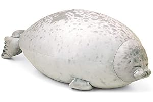 Boven Cute Blob Plush Seal Pillow, Robbe Kissen Plüschtier-Schlafkissenspielzeug, Seehund Kissen Mit Molliger Plüschfüllung (Beige,S 30cm)