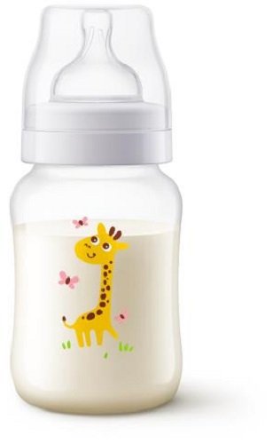 Philips Avent Anti-Kolik Klassik+ Flasche SCF574/12, 1er-Pack, Giraffe, 260 ml