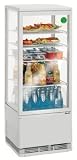 De 2 a 12 °C, 58, 78 o 98 litros, 425 x 805 mm, 435 x 960 mm, 425 x 1100 mm. Frío ventilado. Vitrina refrigerada ecológica.