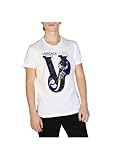 Produkt code: B3GSB75C Versace Jeans Herren T-Shirt Kurzarm Kurzarmshirt Runder Kragen Weiß EU M (UK M) B3GSB75C