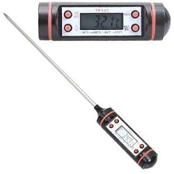 ***Thermomètre de cuisine*** Fonctionne aussi bien pour les aliments que pour les liquides, ce thermomètre à sonde vous accompagnera dans toutes vos préparations! les volailles ou rôtis, le vin, les confiseries, le lait de bébé et bien d'autres encore. Ce modèle professionnel ultra-précis vous permettra de mesurer des températures au dixième près, comprises entre -50°C et 300°C! avec étui de rangement Noir - NEUF
