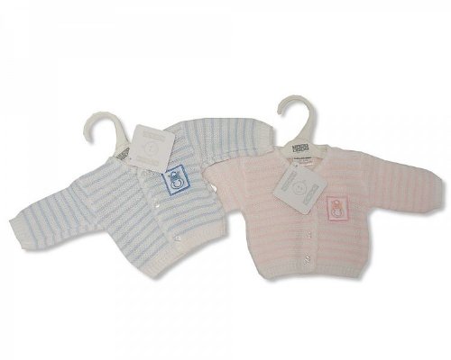 Premature Baby Boy Knitted Cardigan Blue 3/5 lbs (1.4 - 2.3 kg)